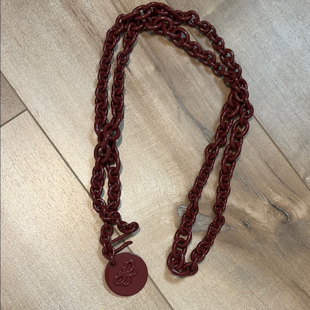 Bottega Veneta Red Chain Belt